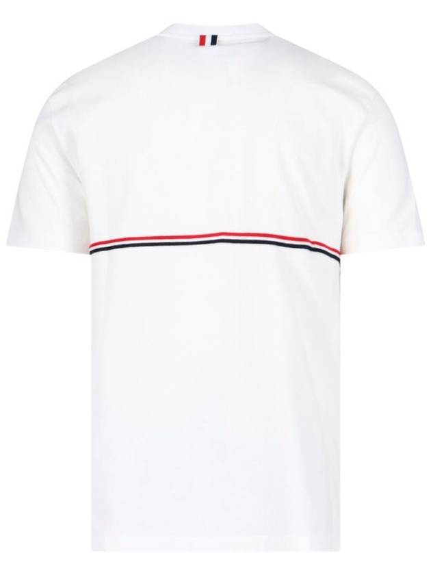 Midweight Jersey Short Sleeve T-Shirt White - THOM BROWNE - BALAAN 4