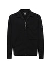 Garment Dyeing Lens Wappen Zip-Up Long Sleeve Shirt Black - CP COMPANY - BALAAN 1