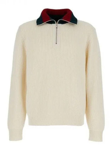 WEB detail wool half knit - GUCCI - BALAAN 1