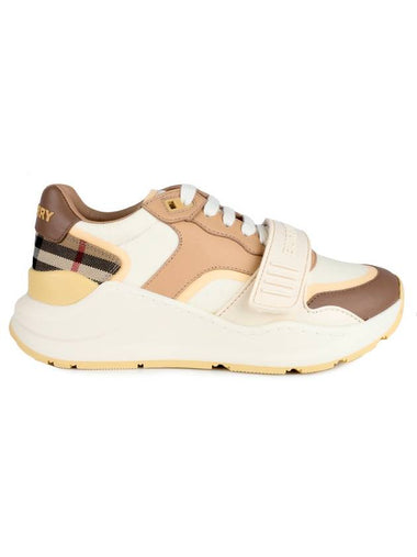 WoMen's Ramsay Low Top Sneakers Brown Pink - BURBERRY - BALAAN 1