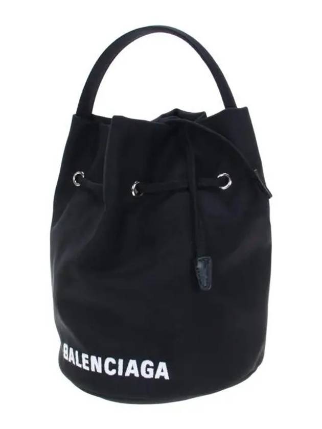 Wheel Drawstring XS Bucket Bag Black White - BALENCIAGA - BALAAN 3