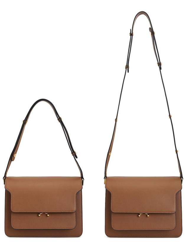 Trunk Medium Calfskin Shoulder Bag Brown - MARNI - BALAAN 8