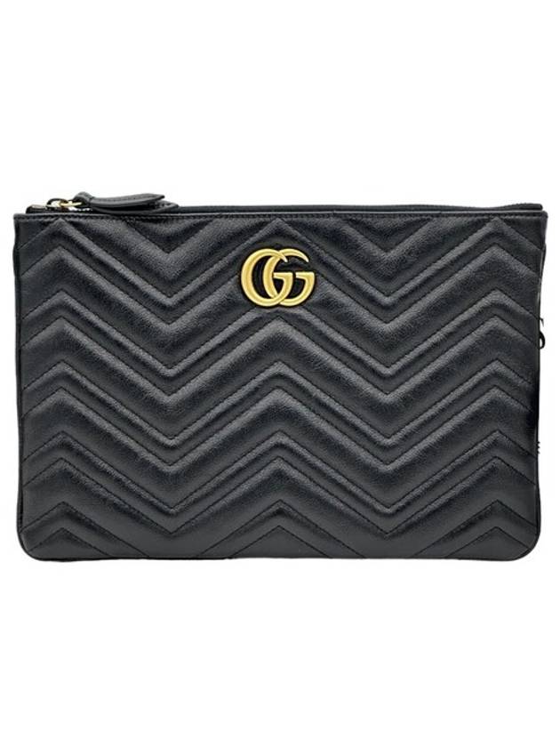 GG Marmont Leather Pouch Bag Black - GUCCI - BALAAN 3