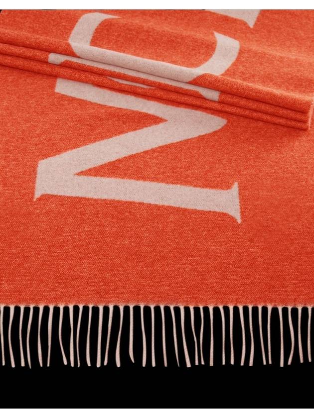 Logo Fringe Wool Muffler Orange - MONCLER - BALAAN 7