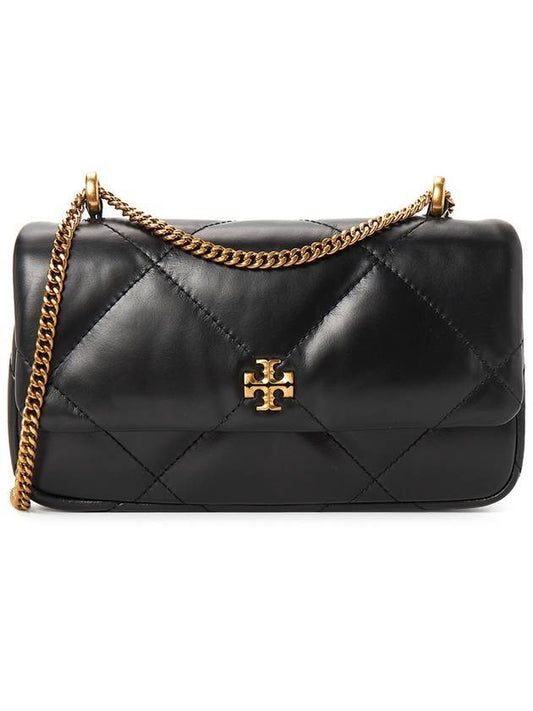 Kira diamond quilted flap cross bag black - TORY BURCH - BALAAN 1