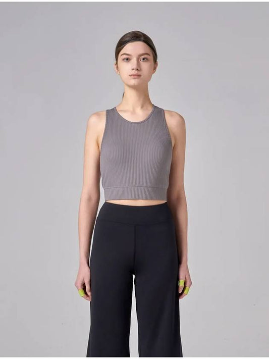 AW11TN04 Tech rib crop topgray - ATHPLATFORM - BALAAN 1