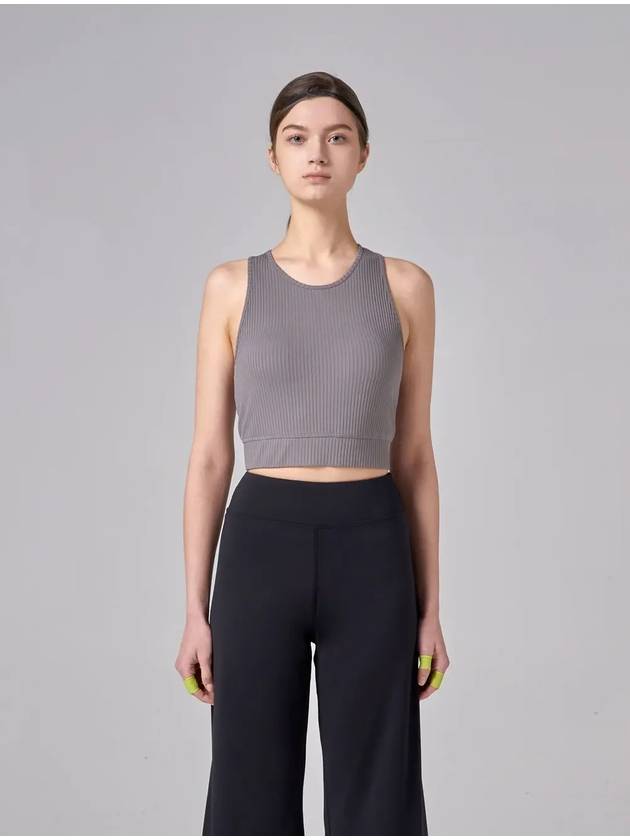 Tech Rib Crop Top Grey - ATHPLATFORM - BALAAN 1