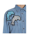 FORTE COUTURE Dolphin Patch Oversized Denim Shirt - FORTE FORTE - BALAAN 4