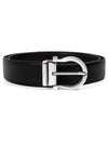 Gancini Reversible Leather Belt Black - SALVATORE FERRAGAMO - BALAAN 2