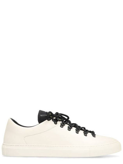 S0101 Logo Lace-Up Leather Low Top Sneakers White - STONE ISLAND - BALAAN 2