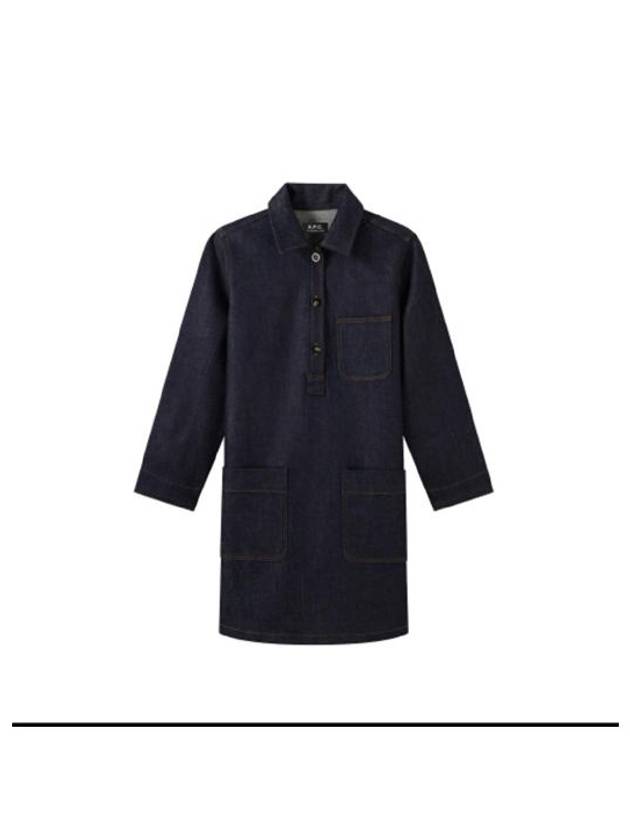 Aurelia Denim Shirt Short Dress Blue - A.P.C. - BALAAN 4