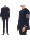 4 Bar Stripe Crewneck Knit Top Navy - THOM BROWNE - BALAAN 3