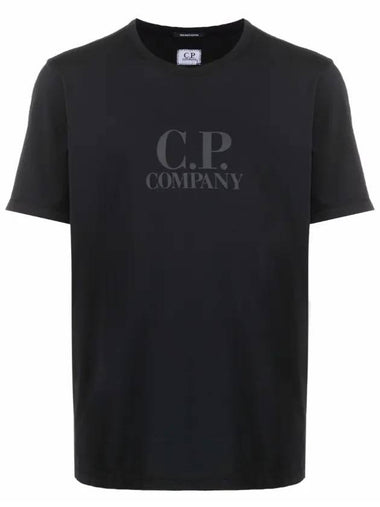 Logo Print Short Sleeve T-Shirt Black - CP COMPANY - BALAAN 1