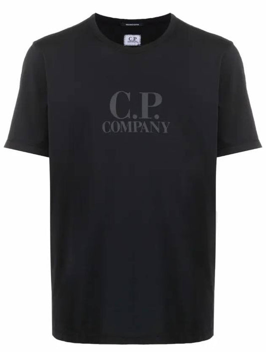 Men's Logo Printing Short Sleeve T-Shirt Black - CP COMPANY - BALAAN.