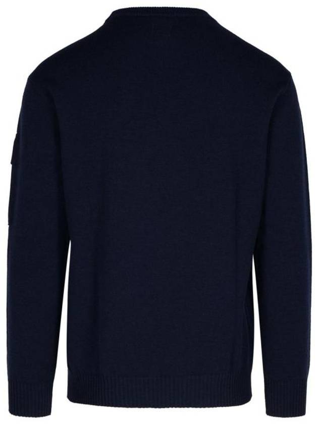 Merino Wool Crew Neck Knit Top Navy - CP COMPANY - BALAAN 4