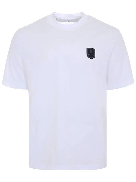 Logo Patch Short Sleeve T-Shirt White - BRUNELLO CUCINELLI - BALAAN 2