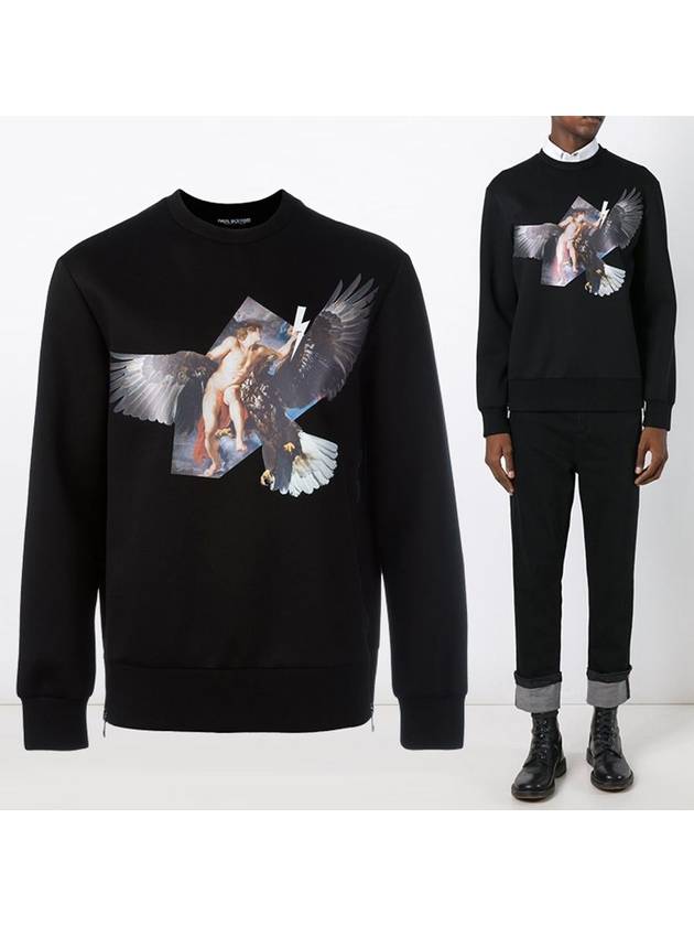 11th Anniversary Angel Eagle Sweatshirt Black BJS167L B547S 01 - NEIL BARRETT - BALAAN 1