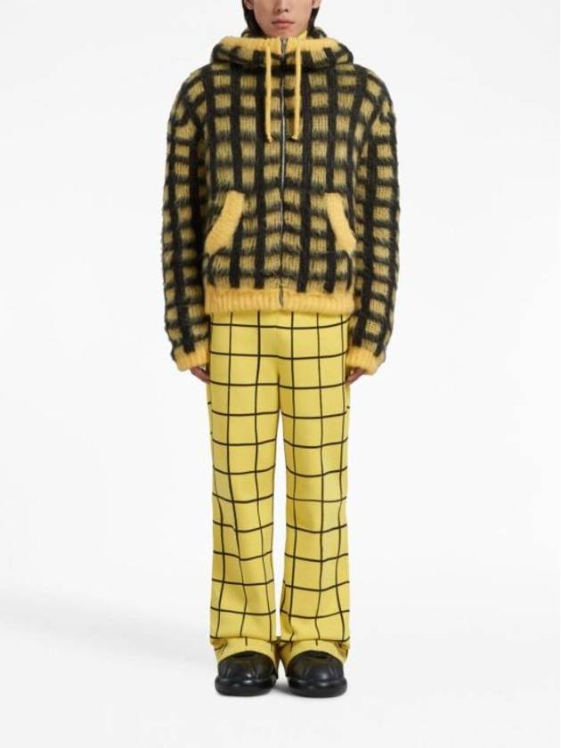 Check Mohair Hooded Jacket Yellow - MARNI - BALAAN 5