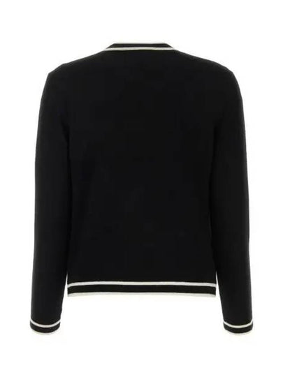 Kendra Button-Up Crew Neck Cardigan Black - TORY BURCH - BALAAN 2