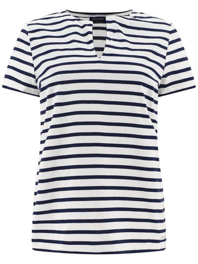 Striped Short Sleeve T-Shirt White Navy - SAINT JAMES - BALAAN 2