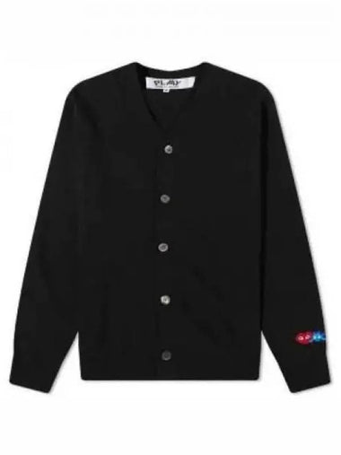 COMME DES GARCONS PLAY Invaders Double Heart Cardigan Black P1N0881 - COMME DES GARCONS PLAY - BALAAN 1