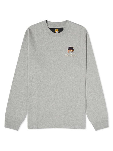 Fox Head Patch Crew Neck Long Sleeve T-Shirt Grey - BARBOUR - BALAAN 1