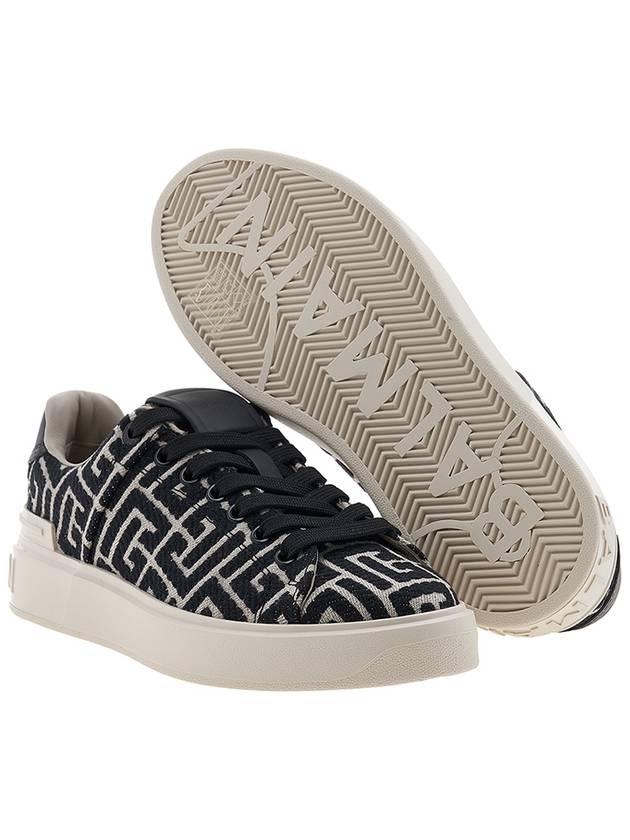 B Court Jacquard Monogram Low Top Sneakers Black - BALMAIN - BALAAN 6