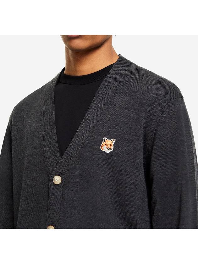 Fox Head Patch Classic Cardigan Anthracite - MAISON KITSUNE - BALAAN 4