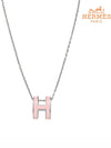 Pop H Pendant Necklace Silver - HERMES - BALAAN 3