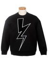 Lightning Sweatshirt Black - NEIL BARRETT - BALAAN 3