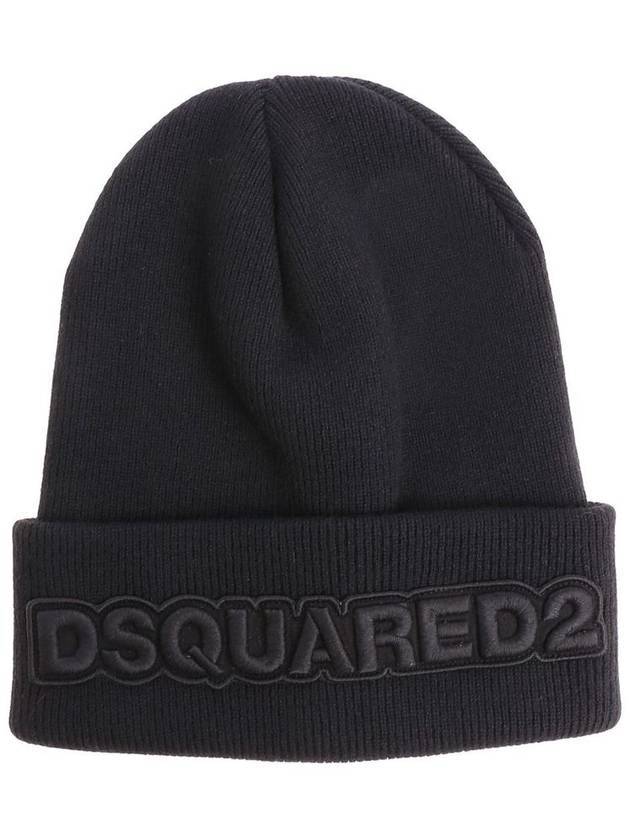 logo embroidery beanie black - DSQUARED2 - BALAAN 1