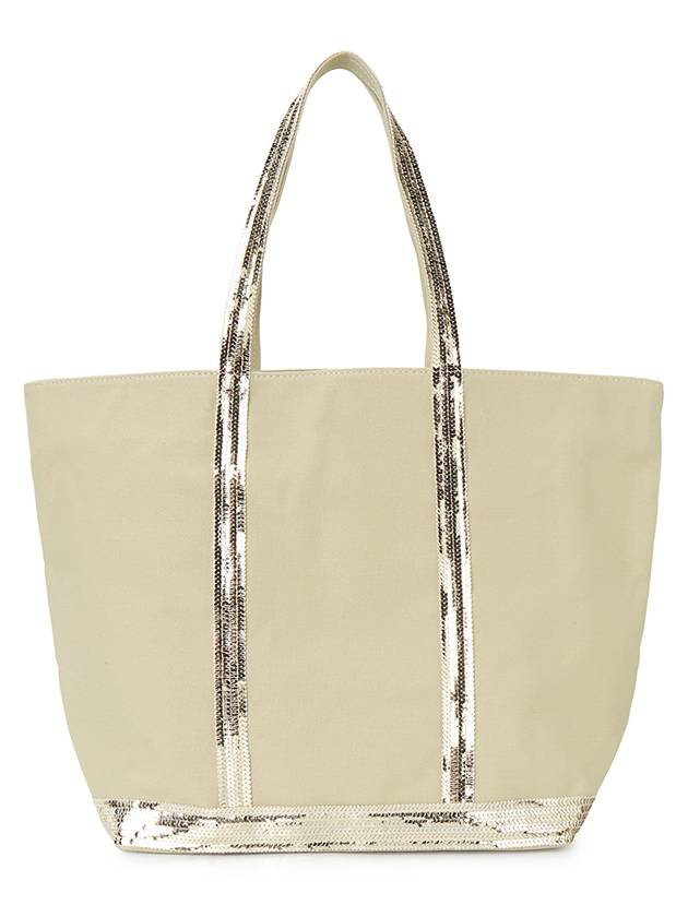 Cabas Moyen Sequin Tote Bag Beige - VANESSA BRUNO - BALAAN 4