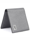 FF metal logo Selleria leather halfwallet gray - FENDI - BALAAN.