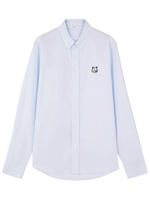 Contour Fox Head Casual Long Sleeve Shirt Blue - MAISON KITSUNE - BALAAN 2