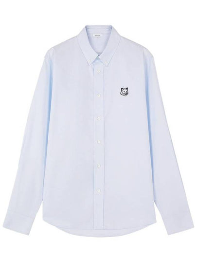 Contour Fox Head Casual Long Sleeve Shirt Blue - MAISON KITSUNE - BALAAN 2