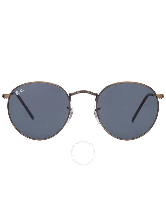 Ray Ban Round Metal Antiqued Blue Men's Sunglasses RB3447 9230R5 50 - RAY-BAN - BALAAN 1