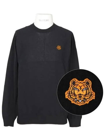 Knit 5PU580 3TB 99 Black Tiger Patch Cotton Knit - KENZO - BALAAN 1