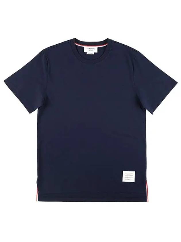 Men's Side Slit Relaxed Short Sleeve T-Shirt Navy - THOM BROWNE - BALAAN 2