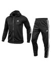 3S Double Knit Track Suit Black - ADIDAS - BALAAN 1