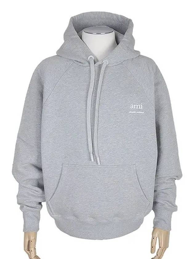 Alexandre Mattiussi Logo Print Hoodie Grey - AMI - BALAAN 2