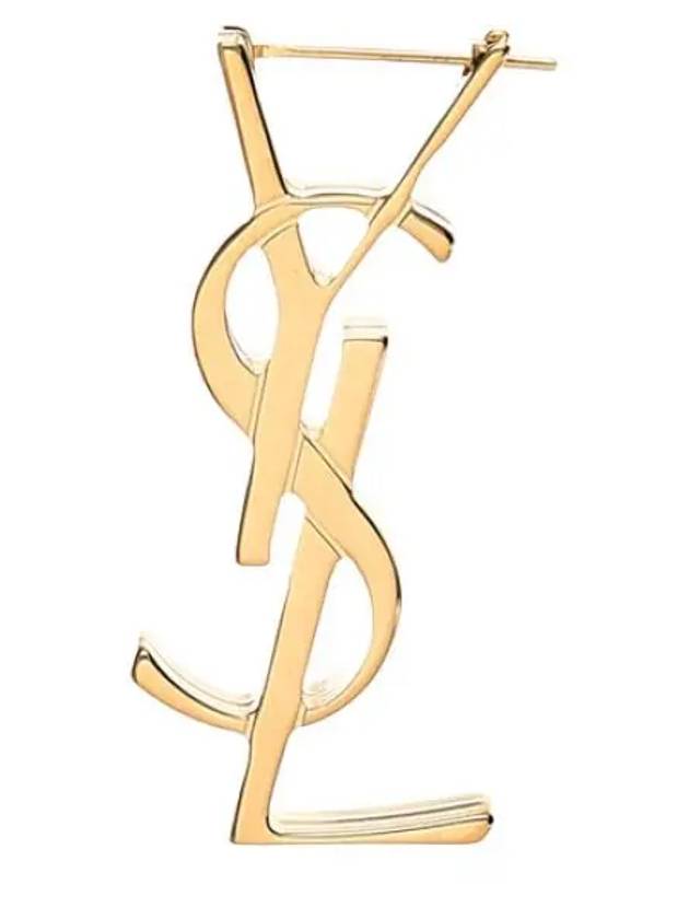 YSL Cassandre Single Metal Earrings Gold - SAINT LAURENT - BALAAN 2