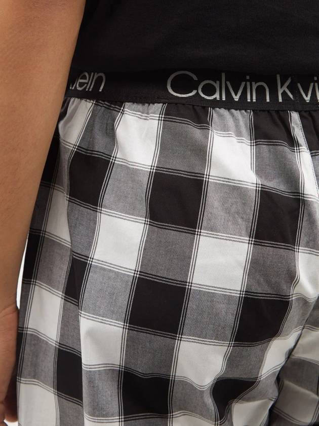 Calvin Klein Underwear Check Pattern Cotton Blend Pajama Pants Black - CALVIN KLEIN - BALAAN 5