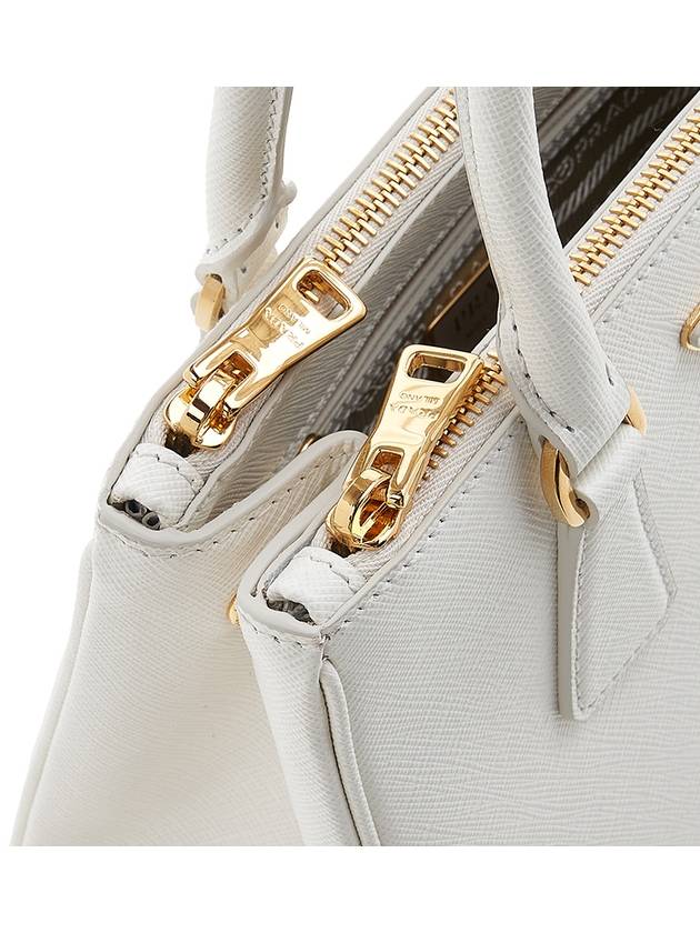 Galleria Saffiano Leather Small Tote Bag White - PRADA - BALAAN 11