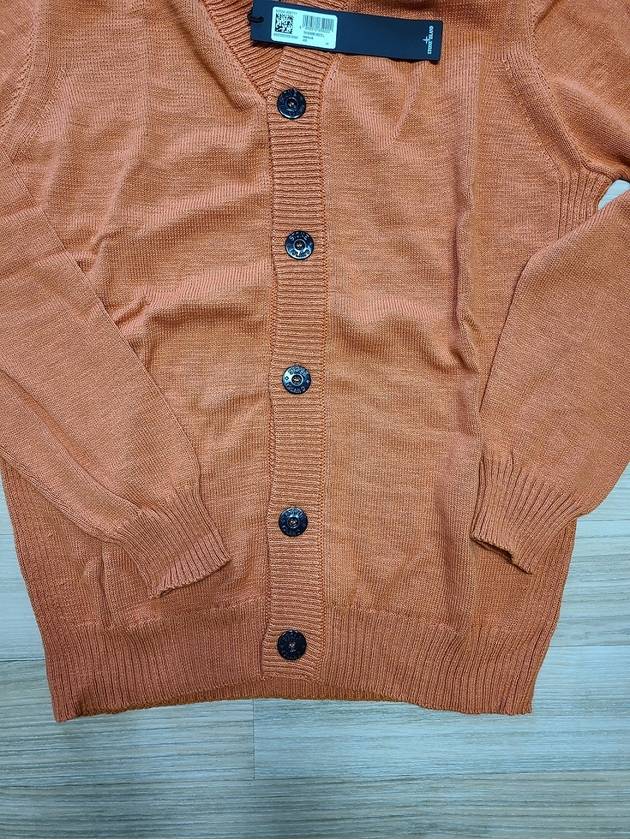 Wappen V-neck Cardigan Orange - STONE ISLAND - BALAAN 9