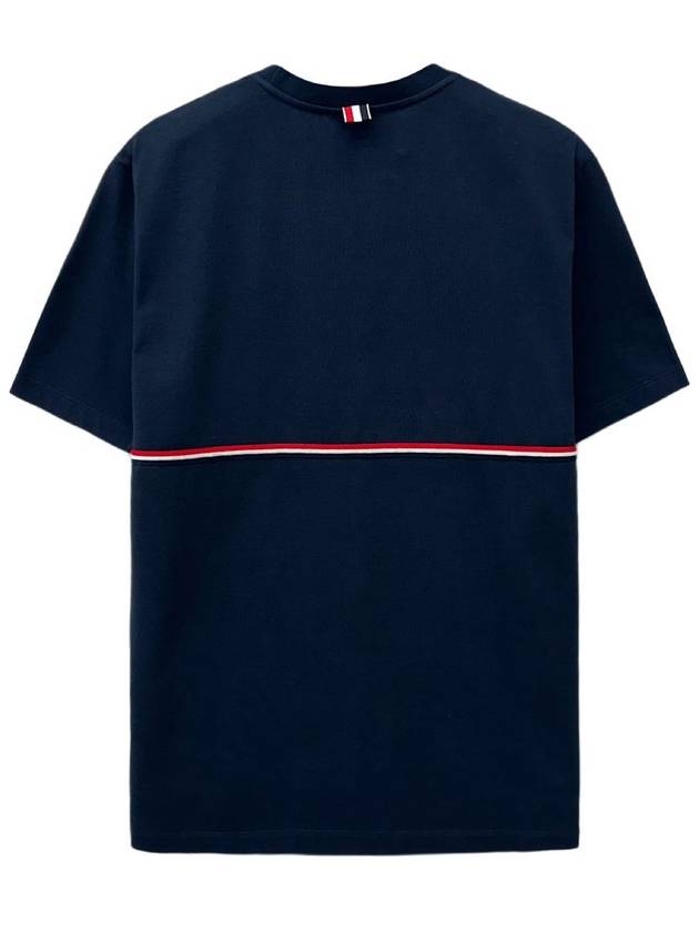 Midweight Jersey Short Sleeve T-Shirt Navy - THOM BROWNE - BALAAN 3