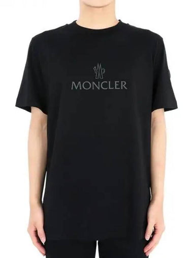 Men s Logo Patch Applique Short Sleeve Black 8C00060 829H8 999 271269 1063969 - MONCLER - BALAAN 1