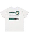 Round News Short Sleeve T-Shirt White Green MCSS24HT7GR - MACKY - BALAAN 3