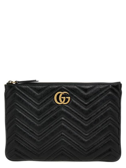 GG Marmont Leather Pouch Bag Black - GUCCI - BALAAN 2