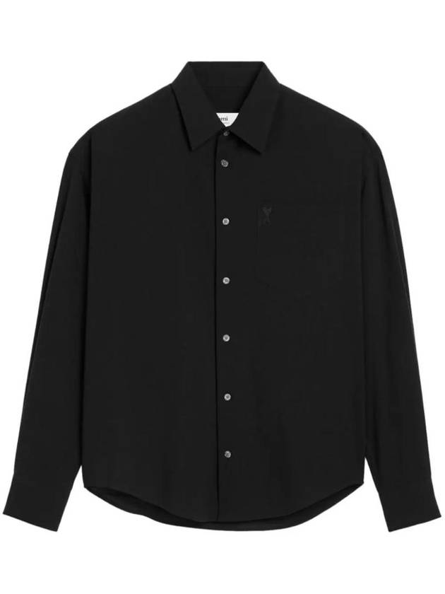 De Coeur Boxy Fit Long Sleeve Shirt Black - AMI - BALAAN 1