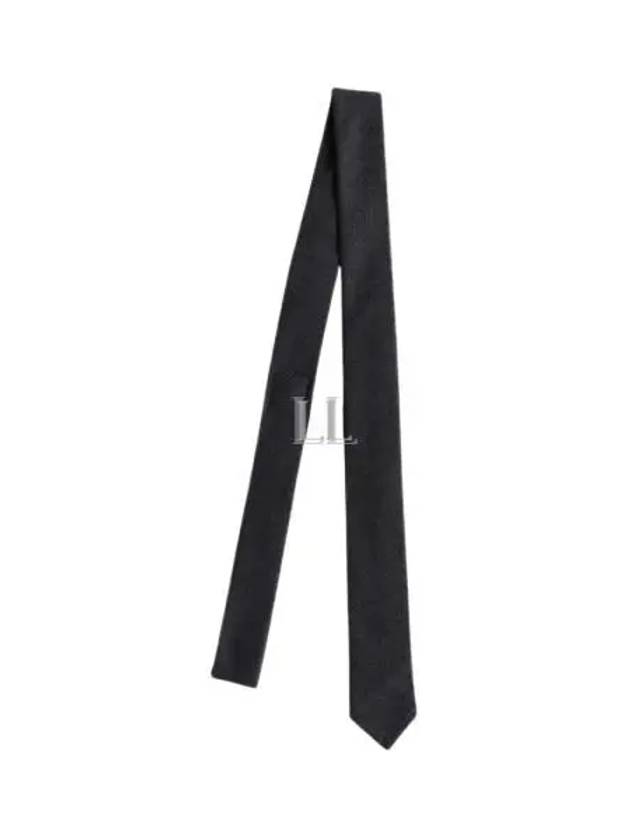 Super 120S Twill Tie  Black - THOM BROWNE - BALAAN 2